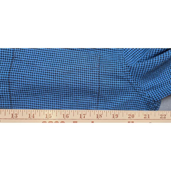 L.L. Bean Mens Medium Slightly Fitted Soft Flannel  Herringbone Blue Black - Picture 4 of 7